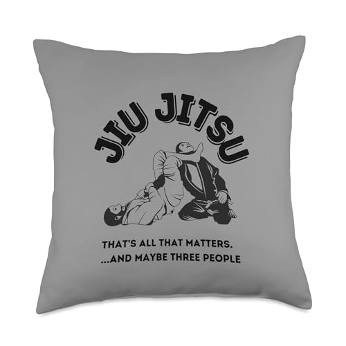 ChokeOut Gear Jiu Jitsu That's All That Matters and Maybe Three People Throw Pillow, 18x18, Multicolor