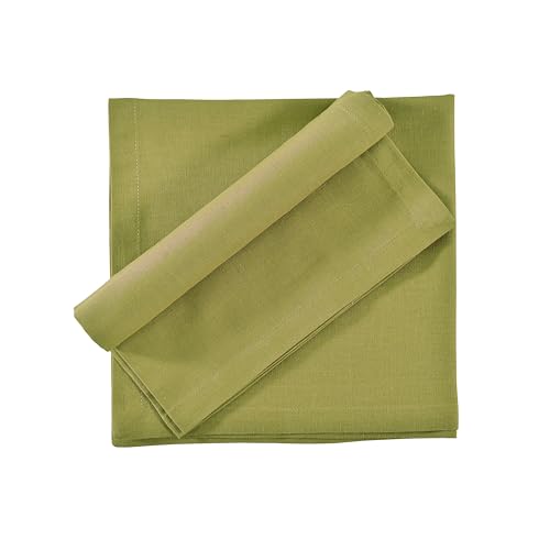 Image of FINGERCRAFT Table Napkins 18x18 Inches Set of 6 Cotton Linen Blend Fabric Dinner Cloth Napkins Washable and Reusable, Good Absorbency for Home, Parties, Hotels (Olive Green)