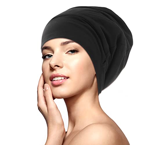 WLLHYF Silk Bonnet Sleep Cap Soft Hair Wrap Cover Satin Lined Beanie Adjustable Turban Hat Nurse Cap Bonnet for Medium Curly Frizzy Hair Chemotherapy Hat for Women and Men