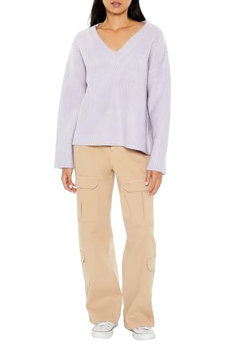 Forever 21 Women's Geo V-Neck Drop-Sleeve Sweater2