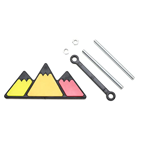Image of iJDMTOY Retro Style 3-Color Trail Mountain Shape Grille Badge Emblem Compatible with Toyota Tacoma Tundra 4Runner FJ Cruiser RAV4 Hilux, etc (Yellow /Orange /Red)