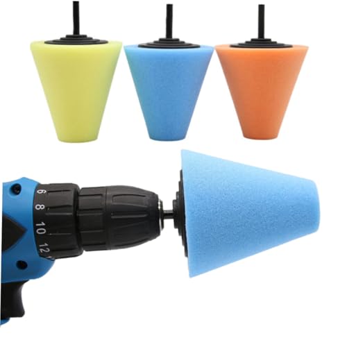 Gogogmee 5 Pezzi Pad Lucidanti Cono con Palline per Cerchioni Auto Spugne Colorate per e Cera Kit Professionale per Dettagli Adatto Superfici Difficili e Rifinitura Lucida