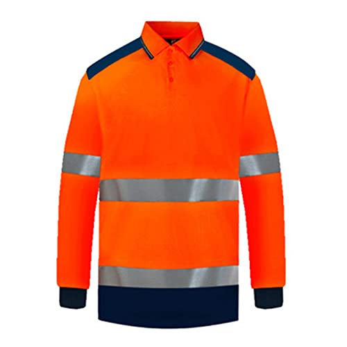 Camiseta de alta visibilidad para hombre, manga larga, chaqueta de trabajo reflectante, manga larga, camiseta de seguridad, chaqueta de seguridad, camiseta de advertencia para obras, transpirable,