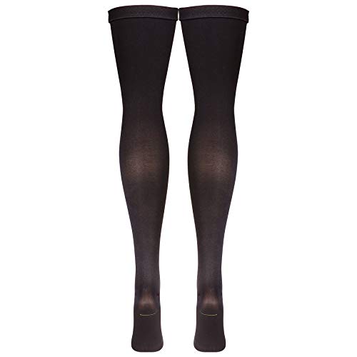 Image of Truform Surgical Stockings, 18 mmHg Compression for Men and Women, Thigh High Length, Closed Toe, Black, X-Large (Pack of 3)