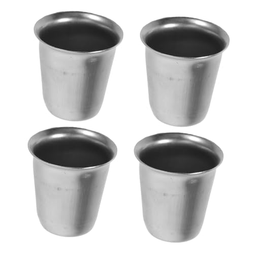 PRETYZOOM 4piezas Copas Plateadas Jerusalén Copa De Pascua Para Brindar Vino Añejo Ornamental Comunión Iglesia Acero Inoxidable Irrompible Metal Hogar Restaurantes Bares Camping