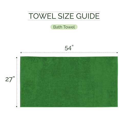 Image of Elegant Comfort Three Line Popcorn Towel Set for Bathroom 27 x 54 inches, Premium Hotel Quality 2-PACK Bath Towels, 100% Turkish Cotton, Soft and Durable, Quick Dry and Highly Absorbent, Emerald Green