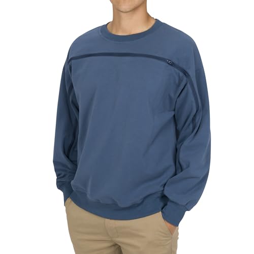 Crewneck | Dialysis, Chemo, and Infusion Access | Cotton Sweatshirt with Wrist-to-Wrist Zipper2