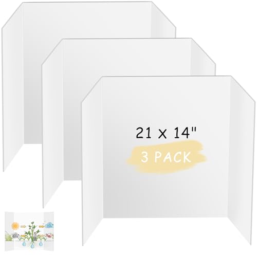 Image of HAUTOCO 3 Pcs Small Trifold Poster Board 21'' x 14'' Project Boards