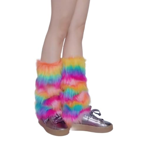 Fuzzy Faux Furs Leg Warmers Furs Long Cuffs Has Elastic Pair Carnivals Boot Uniform