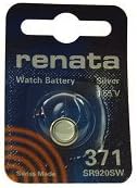 Battery silver oxide Renata 371 Pack of 1