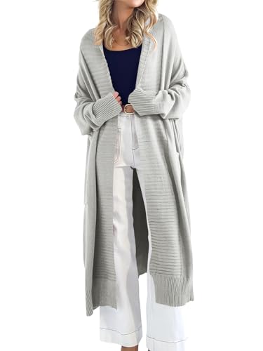 Image of Danedvi Womens Long Cardigan Sweaters 2026 Spring Chunky Knit Oversized Slouchy Open Front Warm Coats with Pockets
