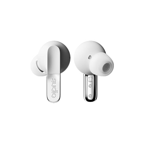 Image of sudio N3 Pro Wireless Earbuds - Active Noise Cancelling (ANC), 30-Hour Playtime, Sweat & Splashproof, Eco-Friendly Design with Recycled Materials, Comfortable Fit, Premium Metallic Finish (White)