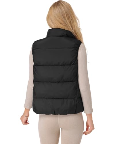 Fuinloth Women's Lightweight Puffer Vest, Water Repellent, 4 Pockets, Double Slider Zipper, Elastic Hem for Fall & Winter4