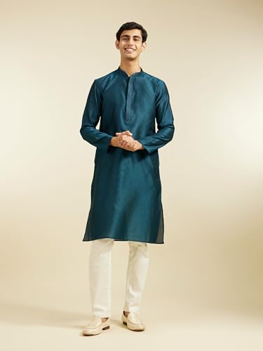 Image of DIWAS BY MANYAVAR Men's Art Silk Thread Work Kurta (1pc)