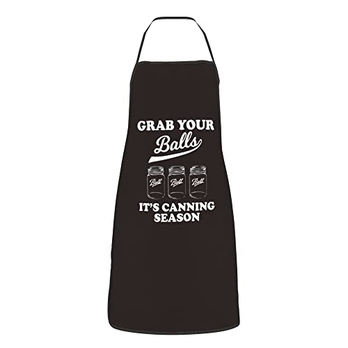 Grab Your Balls Its Canning Season Funny Apron With Pockets Waterproof For Women Men Cooking Kitchen Bbq Grilling Chef Apron, Thanksgiving, Christmas, Birthday Gifts For Dad, Husband, Brother #TOP1