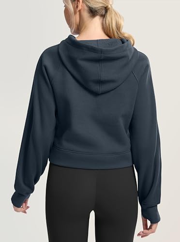 SANTINY-Womens-Fleece-Cropped-Hoodies-Half-Zip-Lined-Pullover-Sweatshirt-Athletic-Workout-Hoodie-with-Pockets-Thumb-Hole
