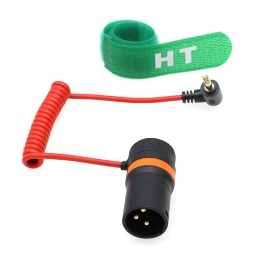 HangTon Cable de audio de 3,5 mm Mini Jack a XLR de 3 pines para micrófono BOYA Rode Wireless GO II a Sony FX9 FX3 Canon Cámara Mixer Grabadora, ángulo recto macho rojo trenzado 50 cm - imagen 6