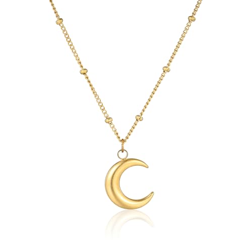 MILAKOO Bohemian Layered Necklace Choker Gold Moon Pedant Adjustable Chain with Charm for Weddings