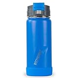 EcoVessel Perk Vacuum Insulated Coffee Tumbler and Tea Bottle, 16oz Stainless Steel Travel Infuser with Strainer and Push-Button Lid