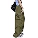 FENGQIYUNHAI Cargo Pants Women Baggy Parachute Pants Woman Mutil Pockets Loose Fit Y2K Casual Pants for Women ArmyGreen