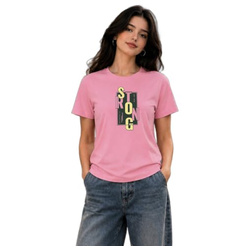 Image of Amazon Brand - INKAST Women Graphic Printed T-Shirt | Round Neck | Regular Fit | (Cotton Blend)
