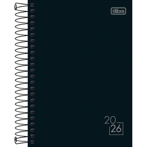 Agenda Tilibra Spice 2026 Espiral Preta (14,5 x 20,5 cm)
