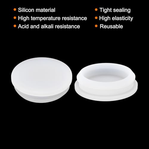 Image of MECCANIXITY 2pcs Silicone Snap in Locking Hole Plugs,40.6mm /1.6 Inch Mounting Diameter Narrow Groove Width 5mm Panel Seal Cover Round for Kitchen Bulkheads Waterproof Sealing Plugs Clear