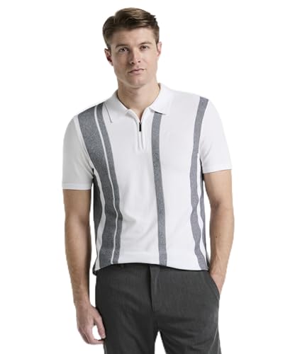 Perry Ellis Men's Short Sleeve Tech Stretch Zip Polo