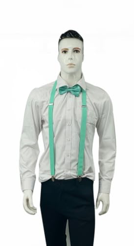 Image of Men's Suspenders Bowtie Set Elastic Y Shape Style Women's Suspenders Bowtie For Wedding&Formal Events