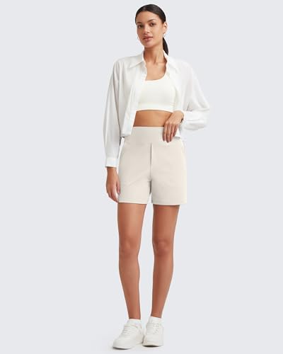 Image of G4Free EverGoing Women's Casual Shorts High Waisted 4'' / 5'' Comfy Shorts with Pockets for Yoga Workout Lounge