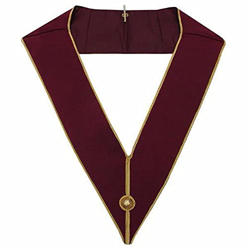 BRICKS MASONS Past Master English Collar - Maroon & Gold