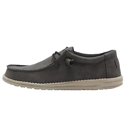 Image of HEYDUDE Men's Wally Fabricated Leather Wide | Men's Shoes | Men Slip-on Loafers | Comfortable & Light-Weight