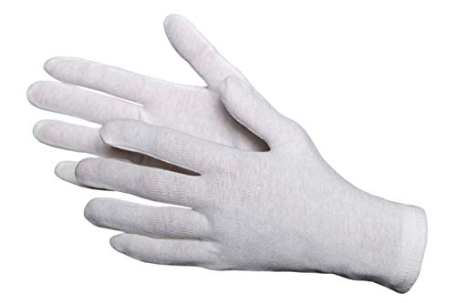 Jah 2210 - Guantes de algodón (12 pares, peso medio, sin pelusas, talla 8)