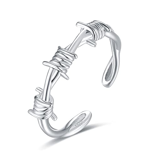 Anneau barbelé en argent S925 idéal pour affirmer son style au quotidien