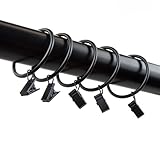 Rod Desyne 2 inch Curtain Rings w/Clip - Black
