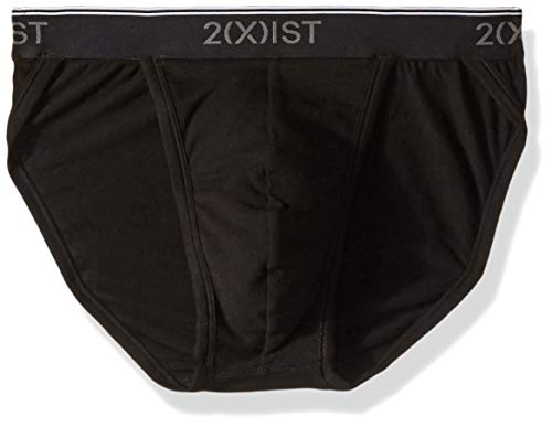 2(X)IST mens Cotton Stretch Sport 3-pack Briefs, Black, X-Large US