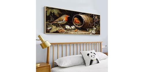 Kit diamond painting oiseaux grand format pour salon cosy - 2