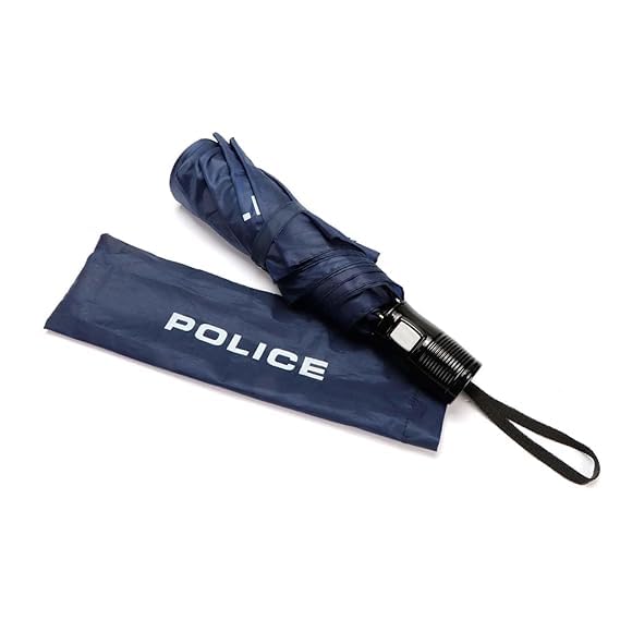 Image of Police All-Weather UV Umbrella - Auto Open | Windproof | Travel-Ready 3-Fold Design | SPF 50+ Protection | Wide Canopy, Stylish & Durable I Navy