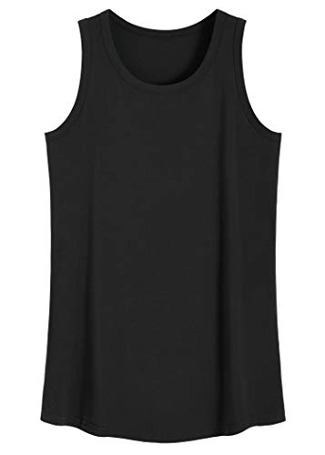Latuza Women's Viscose Sleep Tank Top Sleeveless Pajamas Shirt