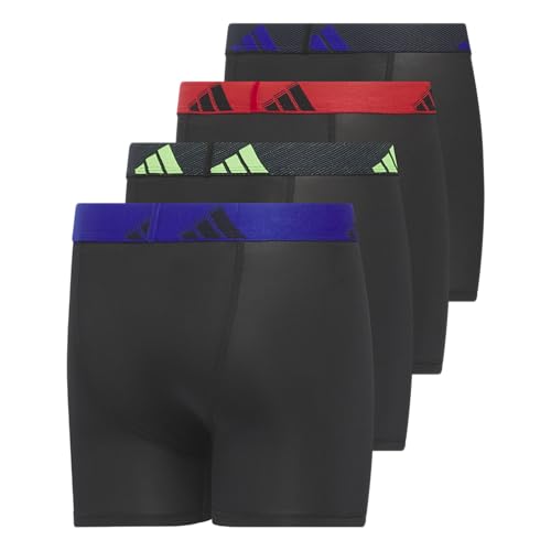 Image of adidas youth Performance Microfiber Boxer Briefs (4-pack Or 3-pack) Kids Graphic Underwear