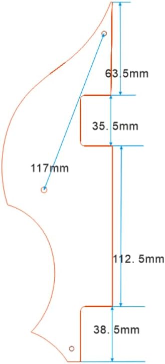 Pick Guard For Compatible Hofner Bass Lefthand Style Guitar Pickguard Scratch Plate (3-Ply Black)
