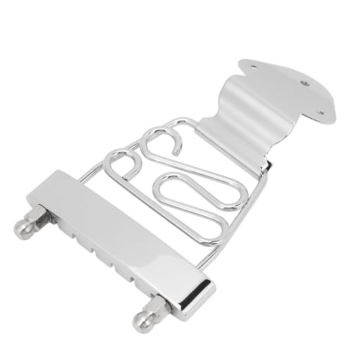Irfora Metal Guitar Trapeze Tailpiece, Adjustable Height, Prevention, Ideal Replacement for 6 String Guitar or Bass Trapezoid Tailpiece, Versatile Usage and Easy Installation (Silver)