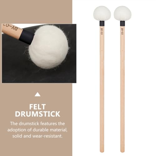 2 piezas baquetas con mango de fieltro para percusión miniatura 5