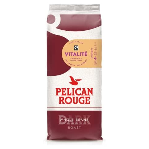 Pelican Rouge VITALITE Whole Dark Roasted Coffee Beans | 70 percent Arabica | Fairtrade Certified | New 2023 blend |1kg bag | Fully-recyclable packaging Cover