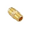 Litorange 4 PCS 3/8 Inch Flexible Flex Gas Line Hose Brass Connector Kit, 3/8"Male Flare x 1/2"Male NPT & 3/8"Male Flare x 1/2"Female NPT, Fit for LPG, NG Propane Fire Pit Hose #3