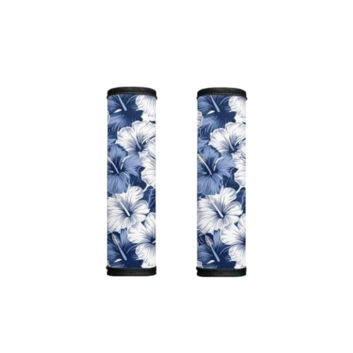 Horeset - Horeset 2 waschbare Kühlergriffabdeckungen mit blauem Hibiskus-Muster, Dekoration für Küchengeräte, für Kühlschrank, Mikrowelle, Herd, Tür, Schutz