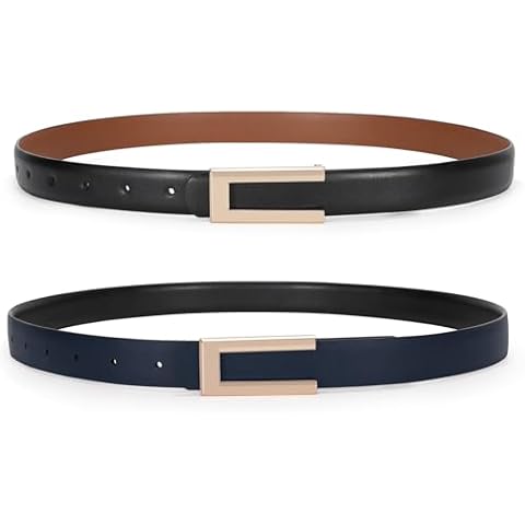 SUOSDEY Reversible Leather Belts for Women Cover