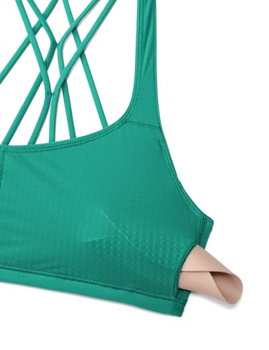 Image of CRZ YOGA Naked Feeling Criss-Cross Sports Bra | Light Support, Removable Pads, Yoga, Sleek, Strappy Back, Scoop Neck, for Women