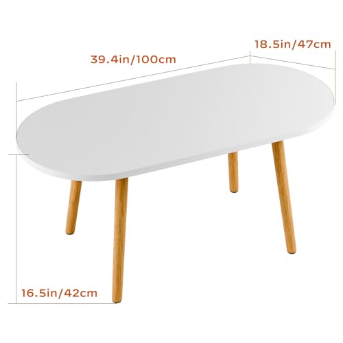 Petite table basse blanche salon avec bords arrondis pour espace réduit