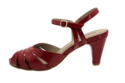 Sandales confortables femme rouge avec ajustement Ancho large 39
